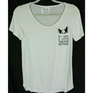 Sadie & Sage Womens  Top Short Sleeves T-Shirt Dog S